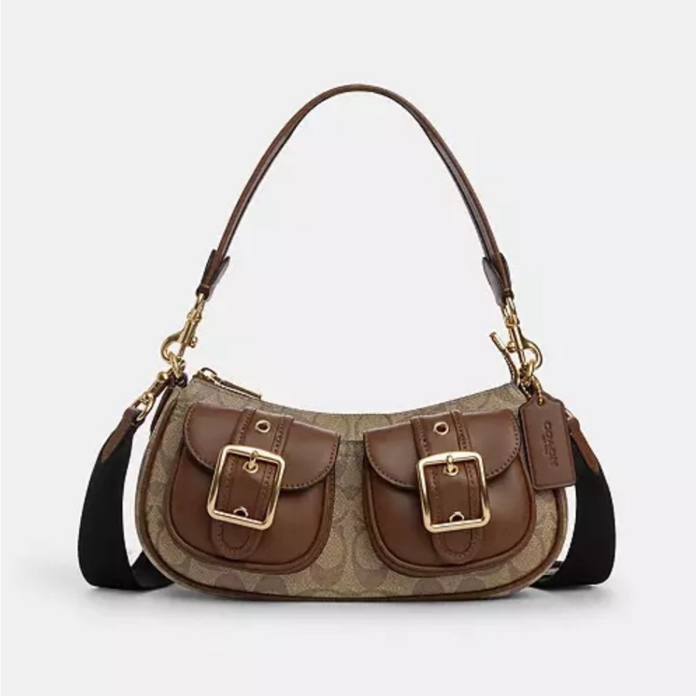 Coach Ashton Baguette In Signature Canvas